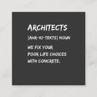 Carte De Visite Carré Humour d'architecte – Nous corrigeons vos choix de