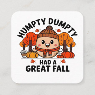 Carte De Visite Carré Humpty Dumpty, Drôle Thanksgiving