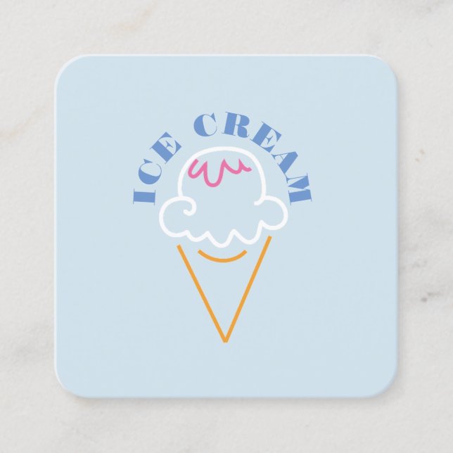 Carte De Visite Carré Ice cream business card (Devant)