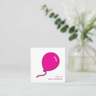 Carte De Visite Carré Icône de ballon flottant | Couleur modifiable | Co