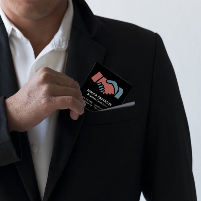 Carte De Visite Carré Icône de poignée | Consultant d'affaires (Créateur téléchargé)