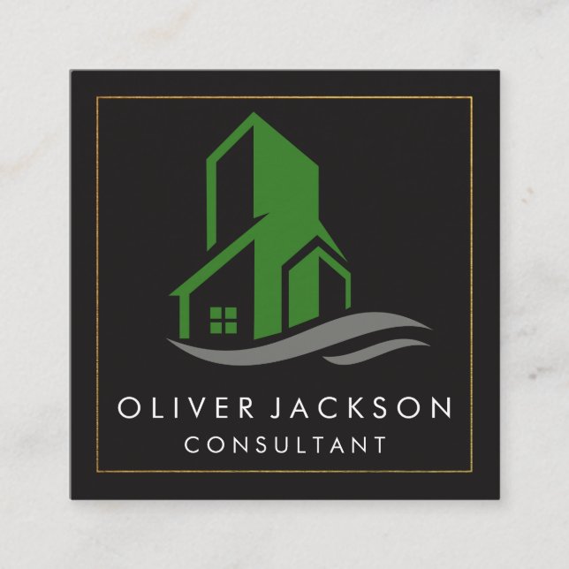 Carte De Visite Carré Icône Générer (Devant)