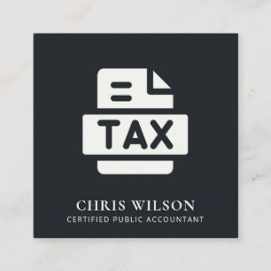 CARTE DE VISITE CARRÉ ICÔNE PRÉPARER DE L'AGENT DE DÉCLARATION DE TAX