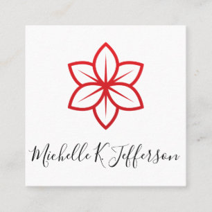 Carte De Visite Carré Icône rouge minimaliste