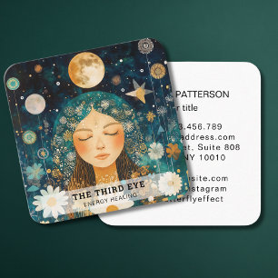 Carte De Visite Carré Illustration femme énergie Heiler Reiki Spirituell