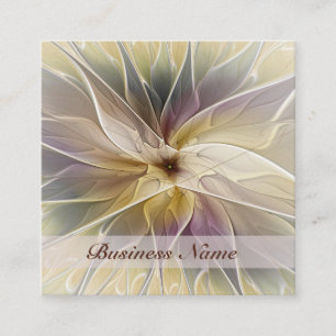 Carte De Visite Carré Imaginaire Floral Gold Eggplant Art Fractal Abstra