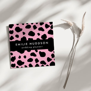 Carte De Visite Carré Impression de vache, Motif de vache, Spots de vach