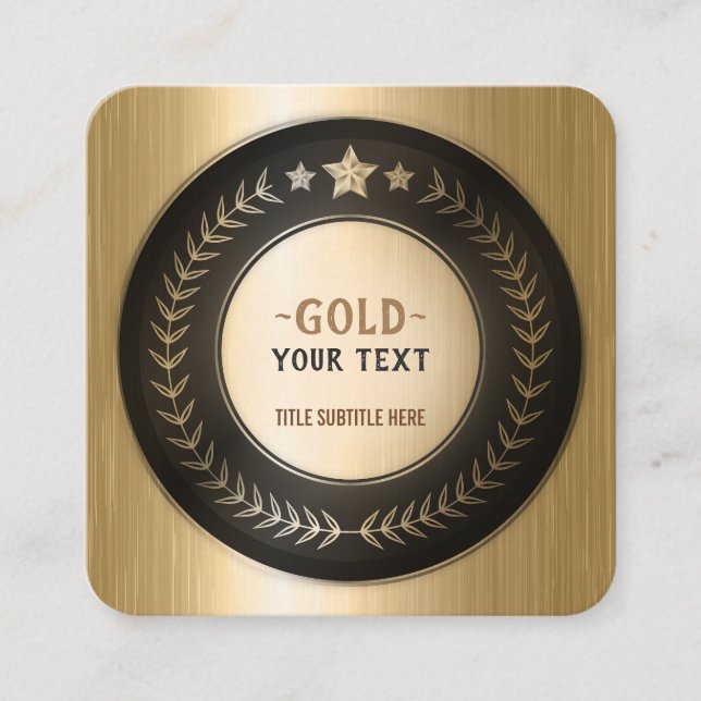 Carte De Visite Carré IMPRIMER PERSONNALISÉE do-it-yourself MÉDAILLE Gol (Devant)