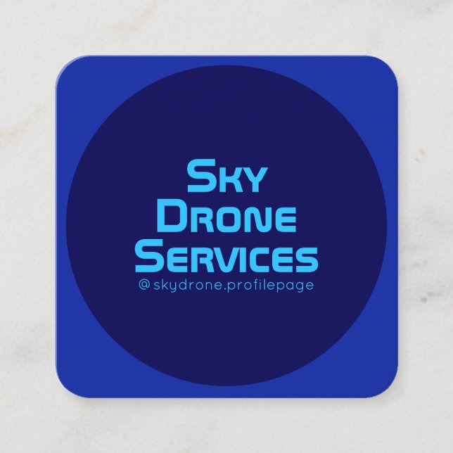 Carte De Visite Carré Indigo et néon monotones arrondis modernes de (Devant)
