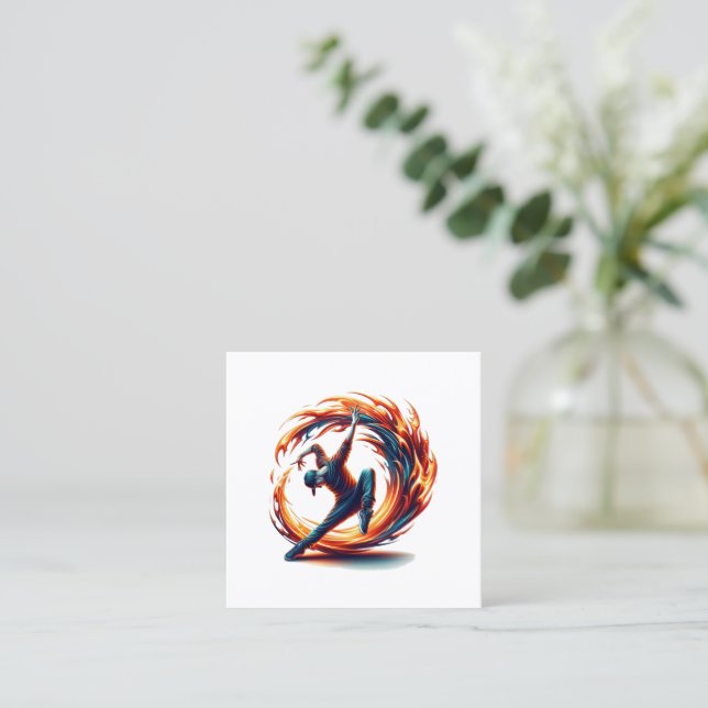 Carte De Visite Carré Inferno Spin - Stimuler l'esprit de Breakdance (Debout devant)