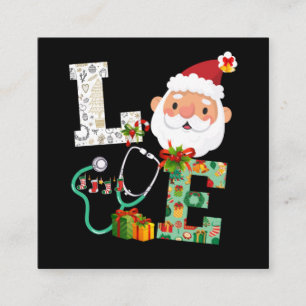 Carte De Visite Carré Infirmière Amour Noël Père Noël Noël Fête