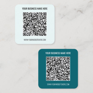 Carte De Visite Carré Informations d'analyse de code QR personnalisé et 
