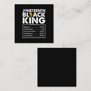 Carte De Visite Carré Informations nutritionnelles Juneteenth Black King