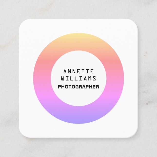 Carte De Visite Carré Inspiré des technologies modernes en cercle dégrad (Devant)