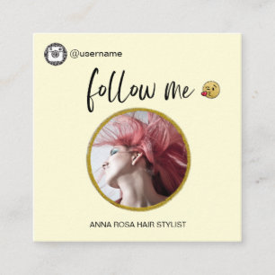 Carte De Visite Carré *~* INSTAGRAM Emoji Social Media Icônes Code QR Sq