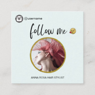 Carte De Visite Carré *~* INSTAGRAM Icônes Emoji QR code Social Media Sq