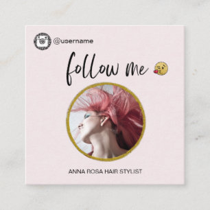 Carte De Visite Carré *~* INSTAGRAM ~ QR Code Social Media Icons Squar
