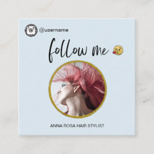Carte De Visite Carré *~* INSTAGRAM Social Media Icons QR code Carré