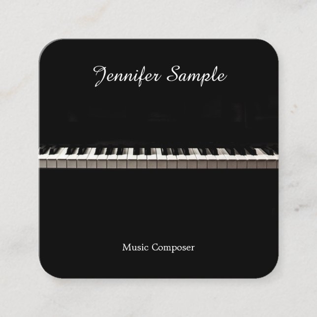 Carte De Visite Carré Instructeur de musique Élégant Modèle moderne (Devant)