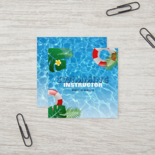 Carte De Visite Carré Instructeur de natation
