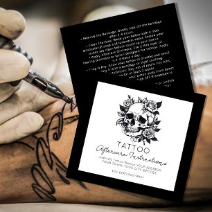 Carte De Visite Carré Instructions de soins postérieurs au tatouage du c