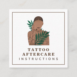 Carte De Visite Carré Instructions de tatouage postsoins Inked Girl tend