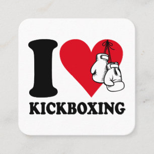 Carte De Visite Carré J'adore le kickboxing