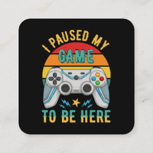 Carte De Visite Carré j'ai mis mon jeu en pause