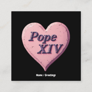 Carte De Visite Carré J'Aime Le Pape Léon XIV Vive Notre Père Béni