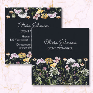 Carte De Visite Carré Jardin de fleurs sauvages personnalisé