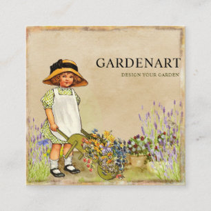 Carte De Visite Carré Jardin Vintage unique
