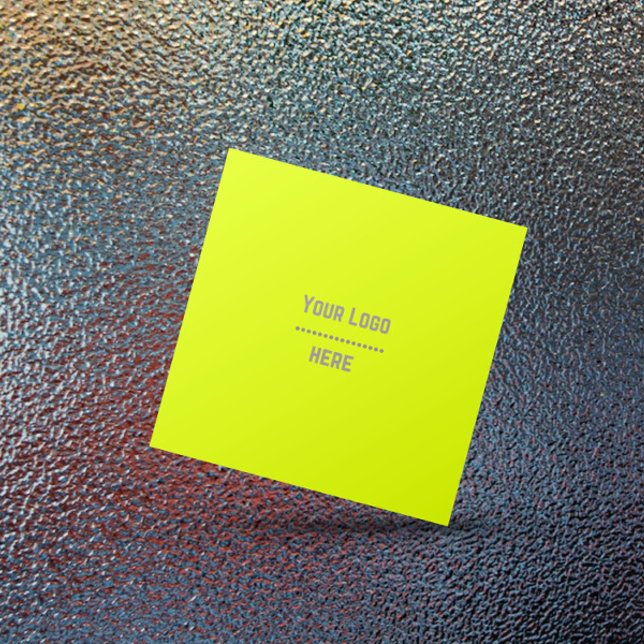 Carte De Visite Carré jaune fluorescent - ajoutez votre logo (Créateur téléchargé)