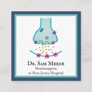 Carte De Visite Carré Je pense neurone synapse