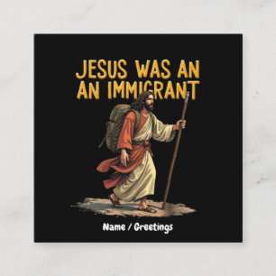 Carte De Visite Carré Jésus Est Un Immigrant Unique Cross Design Support