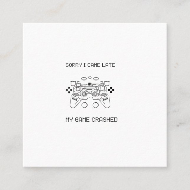 Carte De Visite Carré Jeu amusant gamer_jeu écrasé (Devant)