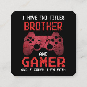 Carte De Visite Carré Jeux Vidéos Vintages Pour Garçons Frère