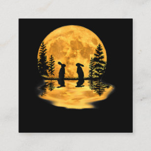 Carte De Visite Carré Joli Lapin Lapin Lapin Le Ciel Nocturne De La Lune