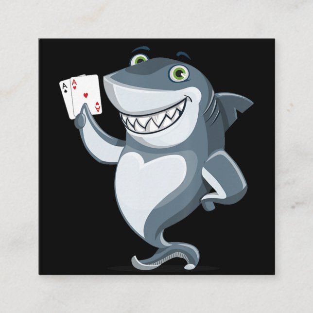 Carte De Visite Carré Joueur de requin - Dons de requin amusants (Devant)