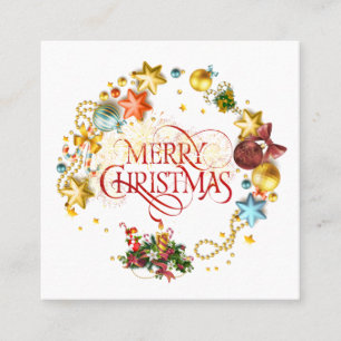 Carte De Visite Carré Joyeuse couronne de Noël