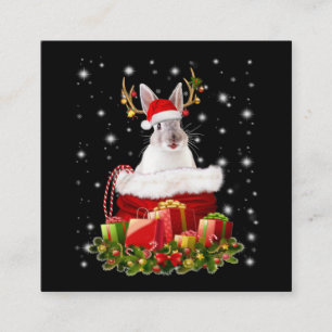 Carte De Visite Carré Joyeux cadeau de lapin de Noël pour lapin amant