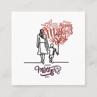 Carte De Visite Carré Joyeux design de jour pour maman