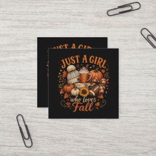 Carte De Visite Carré Juste Une Fille Qui Aime Le Football D'automne Cit