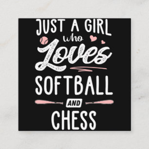 Carte De Visite Carré juste une fille qui aime le softball et le cadeau