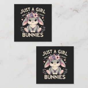 Carte De Visite Carré Juste Une Fille Qui Aime Les Lapins