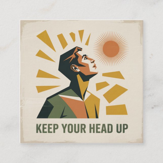 Carte De Visite Carré Keep Your Head Up (Devant)