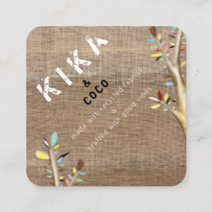 Carte De Visite Carré Kika and Coco good Vibes textures terreuses 2020