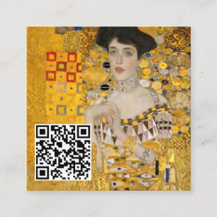 Carte De Visite Carré Klimt - Portrait d'Adele Bloch-Bauer I - QR Code