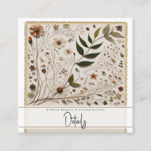 Carte De Visite Carré La beauté de la nature Fleurs botaniques & Mariage