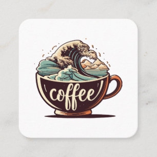 Carte De Visite Carré La Grande Vague De Café
