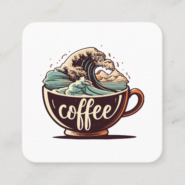 Carte De Visite Carré La Grande Vague De Café (Devant)
